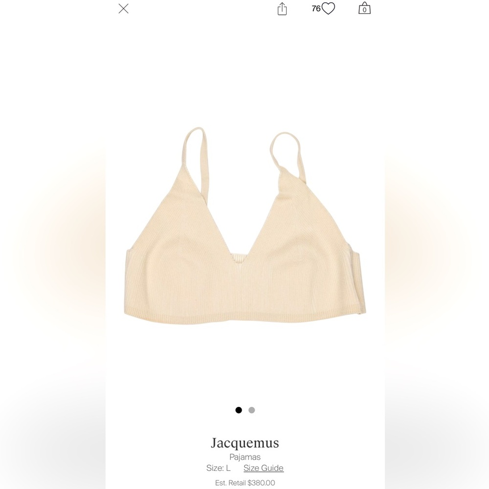 JACQUEMUS bralette top. Can be worn on is own or under a jacket.